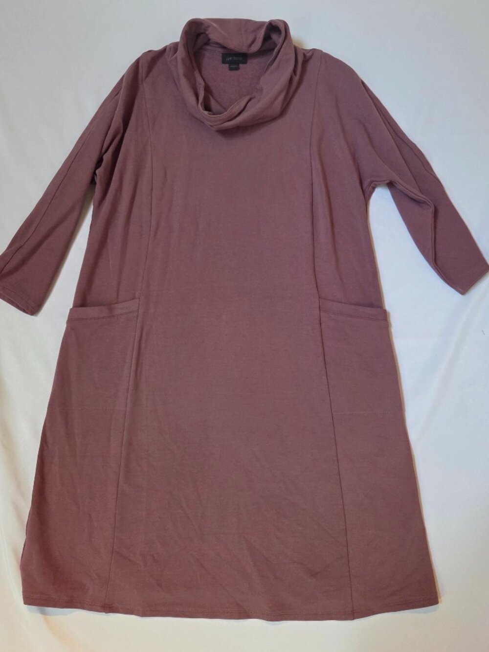 J.Jill Wearever Collection Cowl Neck Dress — Mauve, Size S